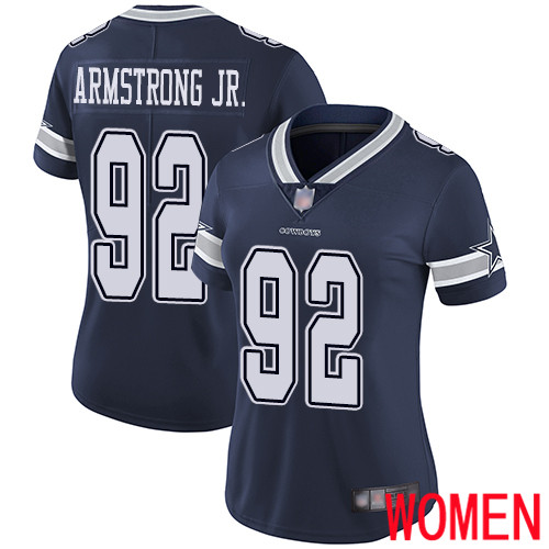Women Dallas Cowboys Limited Navy Blue Dorance Armstrong Jr. Home #92 Vapor Untouchable NFL Jersey->women nfl jersey->Women Jersey
